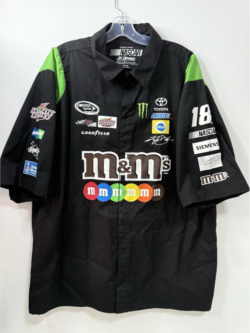 Nascar JH Design Kyle Busch M&M's  Button Up Shirt Size XL